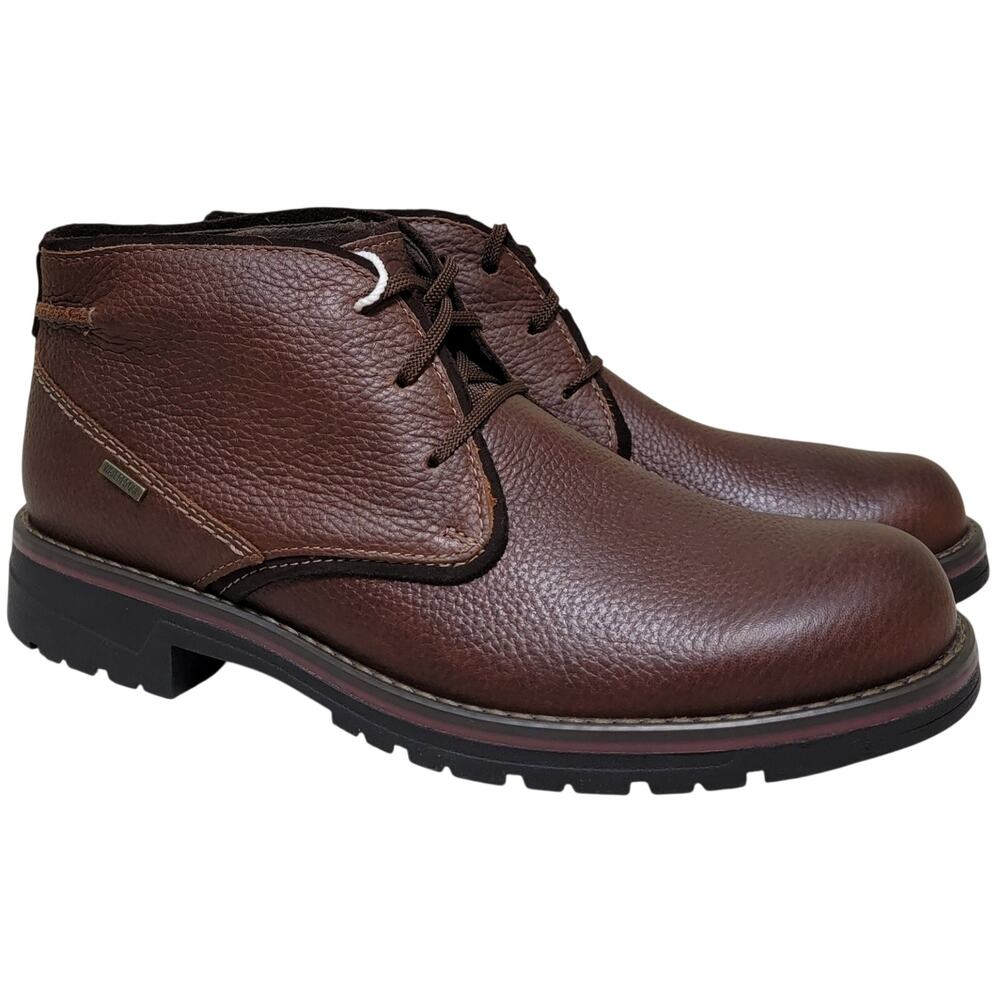 Clarks Men Morris Peak Waterproof Chukka Boots Size US 9M Brown Tumbled Leather